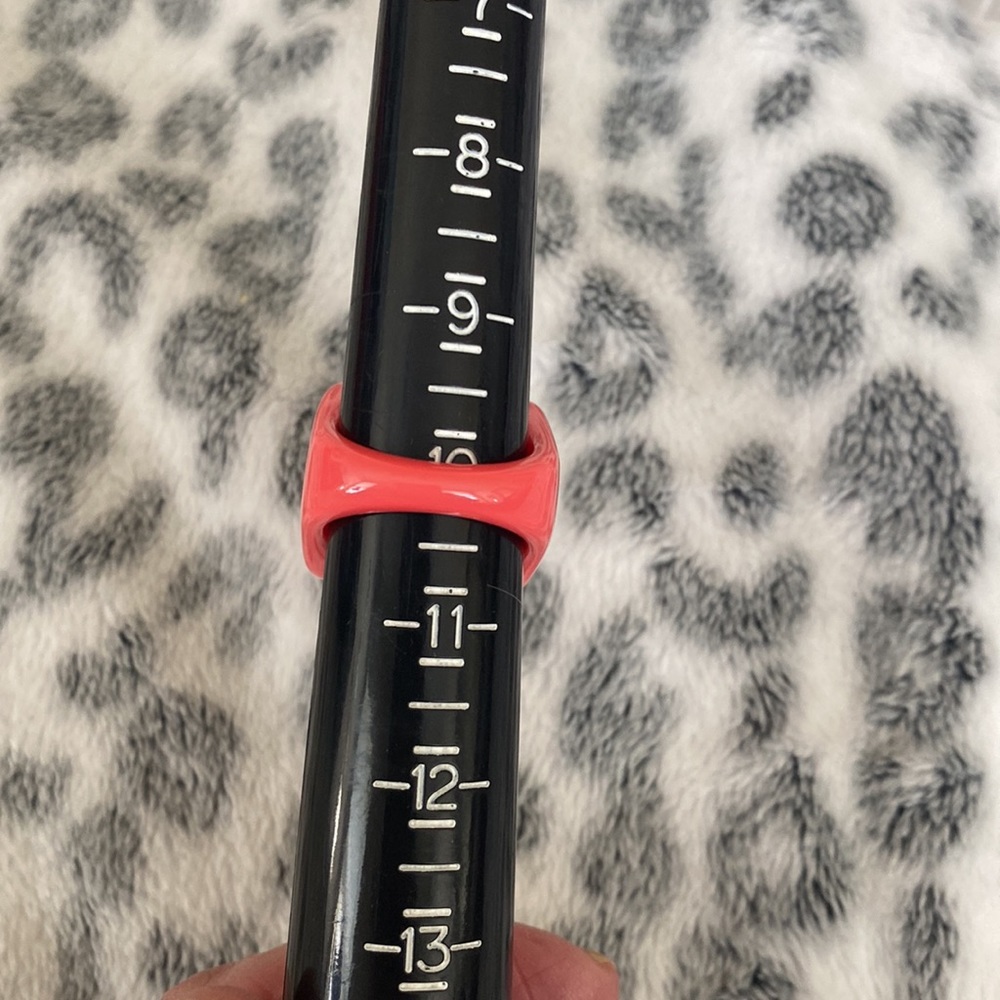 Peachy Orange Acrylic Large Statement Ring - image 5